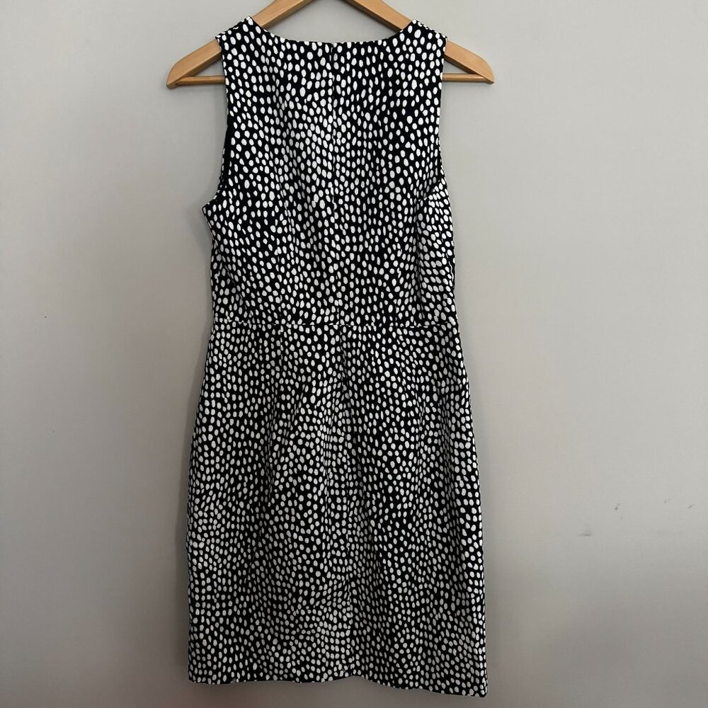 J. Crew Black and White Polka Dot Basketweave Cotton Sheath Dress NWT - Size 4 - Picture 4 of 10